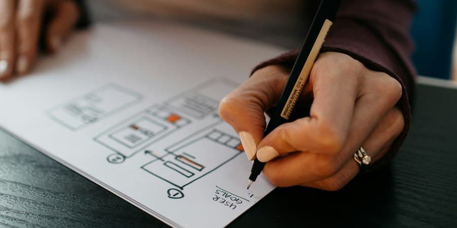 Designer workspace with brand tools